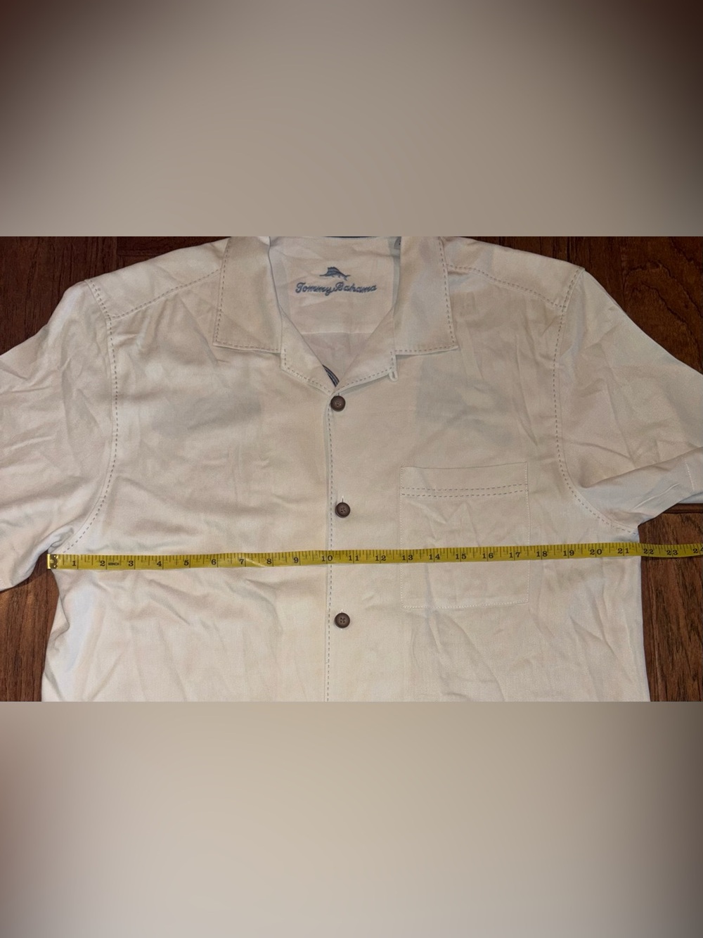 Tommy Bahama 100% Silk Marlin Embroidered Button Down Short Sleeve Camp Shirt M - Picture 10 of 10